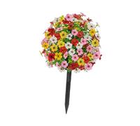 TAIZhiChen Artificial Flower Garden Stake Greenery Decorazioni Decorazioni Realistico per Cortile, Pinkyellow Rosso Bianco