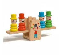 TAIZhiChen Bilancia Gioco in Legno Interazione Genitore-Figlio Torre Impilabile su Bilancia Riconoscimento Dei Colori Giocattolo prima Infanzia per Bambini