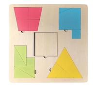 TAIZhiChen Blocchi di Legno a Tema Tangram, Puzzle Geometrici per Bambini dai 3 Anni in su, Rompicapo E Puzzle