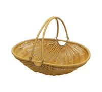 TAIZhiChen Borsa da Cucina in Finto Rattan, con Manico Regolabile per Spiaggia, Parco, Cortile, Leggera, Multifunzionale, Size S