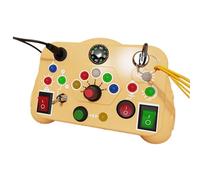 TAIZhiChen Busy Board Pannello Sensoriale Innovativo con Interruttore Luce Giocattolo per Apprendimento Precoce E Abilità Manuali Adatto a Regalo, giallo, Taglia unica