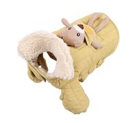 TAIZhiChen Cappotto Invernale per Cani, Vestiti Invernali per Animali Domestici, Completo Antivento, Morbido Trapuntato, con Foro per Il Guinzaglio per Camminare, Yellow M