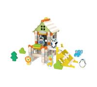 TAIZhiChen Casa in Legno Fai da Te Blocchi di Costruzione Set Giocattoli Educativi di Ingegneria Blocchi di Architettura Kit di Costruzione per, Zoo