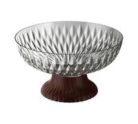 TAIZhiChen Ciotola Decorativa con Piedistallo, Fruttiera Rotonda, Elegante E Moderna con Scolapiatti, Ideale per Soggiorno, Cucina, Piano di Lavoro, Ecc, Grigio Trasparente