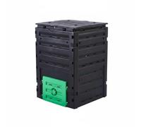 TAIZhiChen Compostiera da Giardino Ventilazione Ottimale Compostiera da Esterno Grande Capacità Contenitore Compost Plastica per Cortile, Orto, Multicolore, Nero+Verde, 500 Litri