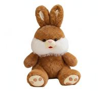 TAIZhiChen Coniglio Peluche Bambola Animale Soffice Dolce Orecchie Tridimensionali Piedini Ricamati Adatto per Bambini Regalo Camera da Letto, Marrone, 45CM