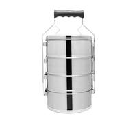 TAIZhiChen Contenitore per Il Pranzo in Acciaio Inossidabile con Manico, Comodo Coperchio a Tenuta stagna, contenitori per Alimenti Multistrato per pranzi, 14.4x32.7 Cm