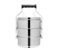 TAIZhiChen Contenitore per Il Pranzo in Acciaio Inossidabile con Manico, Comodo Coperchio a Tenuta stagna, contenitori per Alimenti Multistrato per pranzi, 14.4x27.5 Cm