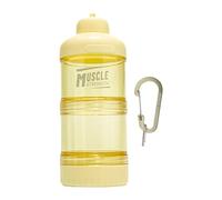 TAIZhiChen Contenitore per Proteine in Polvere, Organizer per Integratori, Impilabile, Multiuso, a Prova di Perdite, con Coperchio a Imbuto, Contenitore per Al, Giallo