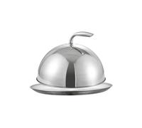TAIZhiChen Coperchio a cupola per fonduta di formaggio con piastra grill in acciaio inox per hamburger, Coperchio 19cm Piatto 23cm