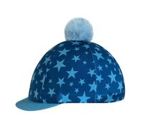 TAIZhiChen Copricasco con Pompon Sportivo Copricasco con Peluche Elastico Copribrillo da Equitazione per Cavalieri, Allenamento, Blu, XS