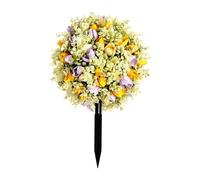 TAIZhiChen Decorazione di palo del Giardino di Fiori Artificiale Fiore Realistico per Il Patio, Giallo Viola