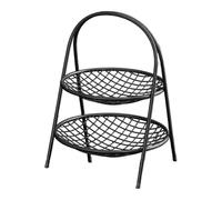 TAIZhiChen Elegante, Pratico E Decorativo Cesto di Frutta Su Supporto, Ideale per Un Bancone, Un Laboratorio di Catering O Un Ristorante, Nero 2 Livelli