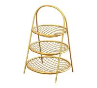 TAIZhiChen Elegante, Pratico E Decorativo Cesto di Frutta Su Supporto, Ideale per Un Bancone, Un Laboratorio di Catering O Un Ristorante, Oro 3 Livelli