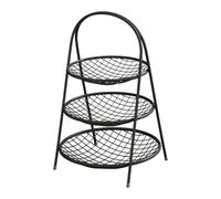 TAIZhiChen Elegante, Pratico E Decorativo Cesto di Frutta Su Supporto, Ideale per Un Bancone, Un Laboratorio di Catering O Un Ristorante, Nero 3 Livelli