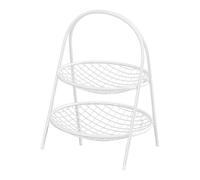 TAIZhiChen Elegante, Pratico E Decorativo Cesto di Frutta Su Supporto, Ideale per Un Bancone, Un Laboratorio di Catering O Un Ristorante, 2 Livelli Bianchi