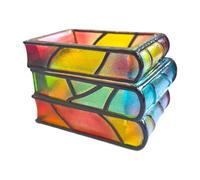 TAIZhiChen Fioriera Decorativa a Forma di Libro, Design Luminoso Arcobaleno, Fioriera Unica, Vaso di Fiori a Forma di Libro Impilato per Donne, Amanti delle Pian, 3 Livelli