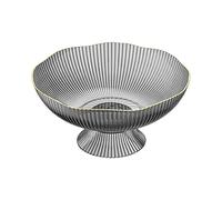 TAIZhiChen Fruttiera Ciotola con Piedistallo Cesto Rotondo Portafrutta da Tavola Centrotavola Moderno con Base Drenante Adatto per Cucina E Decorazione, Grigio