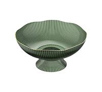 TAIZhiChen Fruttiera Ciotola con Piedistallo Cesto Rotondo Portafrutta da Tavola Centrotavola Moderno con Base Drenante Adatto per Cucina E Decorazione, Verde