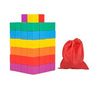 TAIZhiChen legno colorati, giocattolo per imparare la matematica, blocchi di legno quadrati colorati, giocattolo impilabile per la scuola e i bambini, 2.5 Cm 100 Pezzi