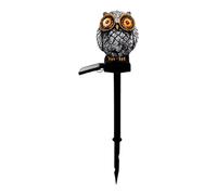 TAIZhiChen Luci Solari, Decorazioni per Esterni, Illuminazione Calda, Decorazioni per Il Cortile, Patio, da Giardino Unico, Figura di Gufo per Recinzione, Argento