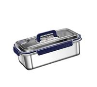 TAIZhiChen Lunch Box Rettangolare in Acciaio Inox, Impilabile E Leggero, con Coperchio, Ideale per Conservare Alimenti in Frigorifero. Adatto per, 3800 Ml