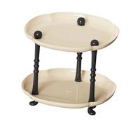 TAIZhiChen Mensola Da Bancone, Vassoio Portaoggetti a 2 Livelli, Portagioie, Portatelefono, Organizer per Toeletta, Portaoggetti Da Tavolo, Comodino, Stile Fatto, Beige