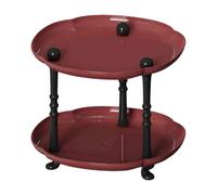 TAIZhiChen Mensola Da Bancone, Vassoio Portaoggetti a 2 Livelli, Portagioie, Portatelefono, Organizer per Toeletta, Portaoggetti Da Tavolo, Comodino, Stile Fatto, Rosso