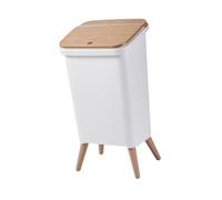 TAIZhiChen Pattumiera Indipendente con Coperchio a Scatto, Ideale per La Camera Dei Bambini, Il Soggiorno, Il Bagno O La Cucina, Bianco 29x24x55cm