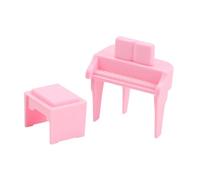 TAIZhiChen Pianoforte per Casa delle Bambole, Strumento Musicale, Decorazione per La Casa, Set Scenografico, Accessorio, Giardino delle Fate con Sgabello, Mini P, Rosa