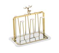 TAIZhiChen Portabicchieri, Porta Tazze, Porta Asciugatrice, Porta Bicchieri in Metallo Antiscivolo, Organizer per Bicchieri Da Bere per La Stanza Del Ristorante, Oro Bianco