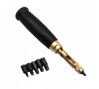 TAIZhiChen Punzone a Testa Multipla Teste Intercambiabili Utensile Perforatore in Pelle Perforazione Precisa Attrezzo da Taglio per Riparazione Cinture, Manico In Legno Nero