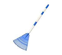 TAIZhiChen Rastrello per Foglie Piccolo, attrezzo da Giardinaggio con Manico in Legno, ergonomico, 14 Denti, per Bambini, per l'agricoltura, per la casa, per, Blu