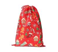 TAIZhiChen Sacchetto Regalo Natalizio con Coulisse, Versatile Borsa per Confezionare I Regali, Ideale per Dolci, Dolcetti E Altro Ancora, Omino di pan di zenzero