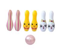 TAIZhiChen Set da Bowling Gonfiabile per Interni Ed Esterni, Portatile, per L'educazione Precoce, con Palla per Eventi, Coniglio