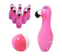 TAIZhiChen Set da Bowling Gonfiabile per Interni Ed Esterni, Portatile, per L'educazione Precoce, con Palla per Eventi, Fenicottero