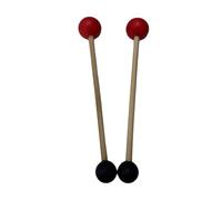 TAIZhiChen Set di 2 Bacchette a Doppia Testa per Campane Tibetane, Versatili E Comode, Ideali per Esercitarsi a Casa, Rotondo Rosso E Nero