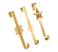 TAIZhiChen Set di 3 Porta Ghirlande Natalizie Da Appendere Alla Porta D'ingresso, per Uso Interno O Esterno, Oro