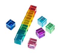 TAIZhiChen Set di blocchi da costruzione arcobaleno, pietre preziose acriliche arcobaleno, giocattolo sensoriale per bambini e bambine