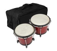 TAIZhiChen Strumento a percussione a tamburo di bongo in legno bongos congas tamburo strumento educativo musicale per bambini, Colore Rosso