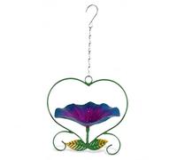TAIZhiChen Vaschetta per Uccelli Sospesa con Catena, Facile da Installare, Decorativa E Multifunzionale, Mangiatoia per Uccelli, per Giardino O Cortile, Blu