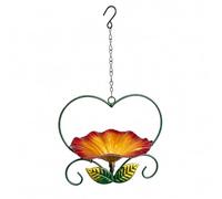 TAIZhiChen Vaschetta per Uccelli Sospesa con Catena, Facile da Installare, Decorativa E Multifunzionale, Mangiatoia per Uccelli, per Giardino O Cortile, Rosso