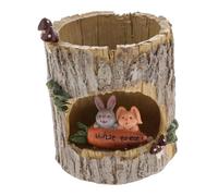 TAIZhiChen Vaso per Fiori a Forma di Ceppo D'albero, Un Piccolo Vaso Decorativo E Grazioso da Posizionare su Un Tavolo, per Uso Interno O Esterno, Coniglio