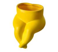 TAIZhiChen Vaso per Fiori a Forma di Corpo, Fioriera, Contenitore per Decorazione del, Accessorio Fotografico Leggero, 10,9 X 12,1 X 13 Cm, Decorazione PE, Giallo