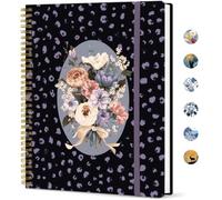 Taja Large Spiral Lined Journal for Women, 8.5" x 11" Notebooks for Work Collge Ruled, A4 Aesthetic Cute Journaling Notebooks for Writing, Plastic Cover, Wild Bouquet