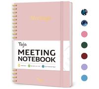 Taja Taccuino per riunioni per organizzazione del lavoro, agenda con elementi d'azione, agenda per prendere appunti, 160 pagine (17,5 x 25,1 cm), pianificatore di progetti per uomini e donne, rosa