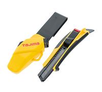 Tajima SETDFC569B - Coltello di sicurezza a scatto con fondina e lama nera Razar, 18 mm