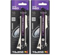 Tajima TAJ-DFC560W Coltello da taglio DORA FIN con lama RAZAR BLACK, con cursore e aletta, 18 mm, DFC560W, Non preoccupato (Confezione da 2)