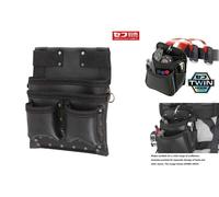 TAJIMA Tools Borsa porta attrezzi staccabile in pelle di mucca Seff doppio ga...