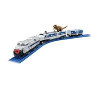 TAKARA TOMY Plarail Jurassic World Dinosauro Cargo Treno Batteria Alimentato New